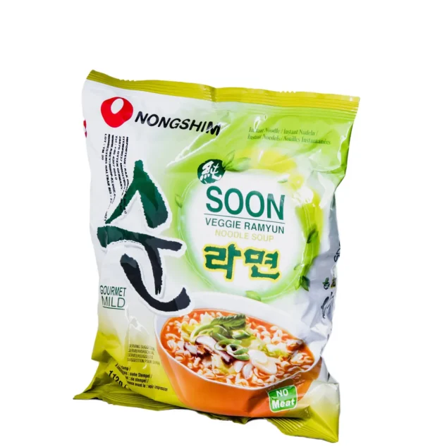 Локшина рамен швидкого приготування вегетаріанська Soon Veggie Ramyun NONGSHIM 112 г - Зображення 3