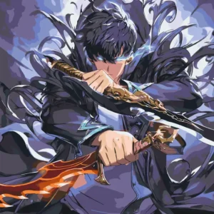 Картина за номерами Підняття рівня в одиночку  Solo leveling 40*50 см