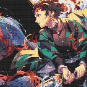 Алмазна мозаіка/вишивка_Клінок, що знищує демонів Танзіро Камадо (40х50см)